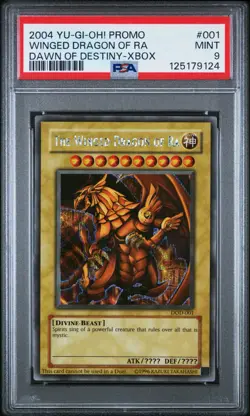 Yugioh PSA 9 2004 The Winged Dragon of Ra DOD-001 Dawn of Destiny Xbox #001 - Image 1