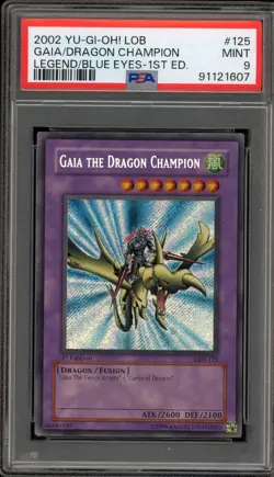 Yu-Gi-Oh! Gaia The Dragon Champion Legend of Blue Eyes 1st Edition LOB-125 PSA 9 - Image 1