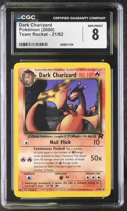 CGC 8 Dark Charizard 2000 Team Rocket 21/82 Pokemon Card - Image 1