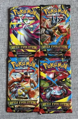 Pokemon TCG Mega Evolution, 4 Sealed 10 Card Packs, Full Artwork Set - Image 1