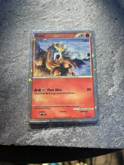 Pokemon 2010 HGSS Promos Entei Holo Black Star Promo Card #HGSS20 SWIRL - Image 1