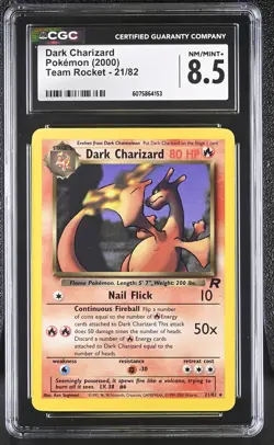 CGC 8.5 Dark Charizard 2000 Team Rocket 21/82 Pokemon Card - Image 1