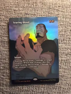 SEARING BLOOD ~ NM ~ MTG Magic- 0035 TLE Avatar BORDERLESS FOIL - Image 1
