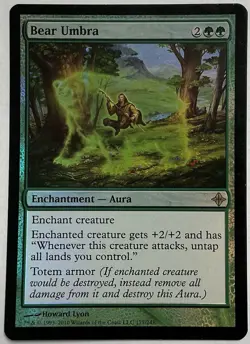 Magic The Gathering Bear Umbra Rise of the Eldrazi Foil NM. - Image 1