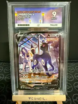 Umbreon V #TG22 - Pokemon Brilliant Stars Special Art 2022 - Graded Mint ACE 9 - Image 1