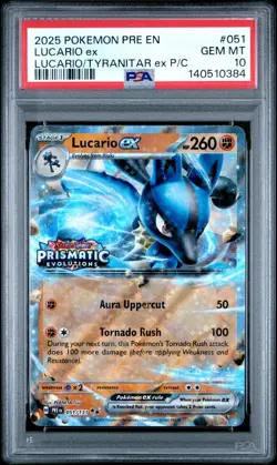 Pokemon Lucario EX 051/131 Holo Stamped Prismatic Evolutions Promo GEM PSA 10 - Image 1