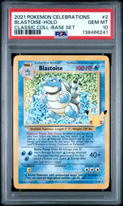 2021 POKEMON CELEBRATIONS CLASSIC COLL #2 BLASTOISE-HOLO PSA 10 - Image 1