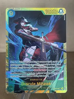 One Piece OP14 Azure Sea's Seven Dracule Mihawk 119 Gold SEC Secret Rare Alt Art - Image 1