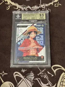 One Piece TCG ENGLISH Monkey D. Luffy ST01-001 Serial Promo #89/700 BGS QUAD 9.5 - Image 1