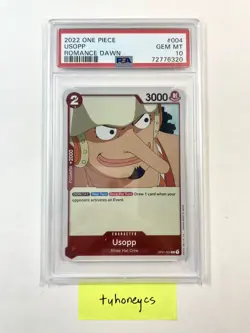2022 One Piece ENGLISH USOPP RC OPO1-004 PSA 10 GEM MT LOW POP 3 Romance Dawn - Image 1