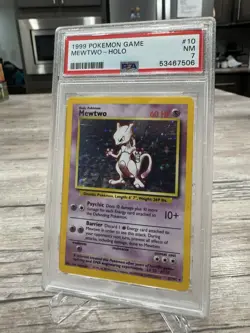 1999 Pokemon Base Set Mewtwo Holo #10 - PSA 7 NM - Vintage WOTC Holographic Card - Image 2