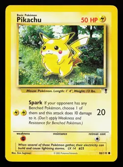 Pikachu 86/110 Common Legendary Collection Pokemon Card - Image 1