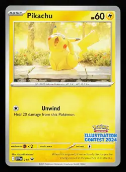 Pikachu 214 Illustration Contest 2024 Scarlet & Violet Promo Pokemon Card - Image 1
