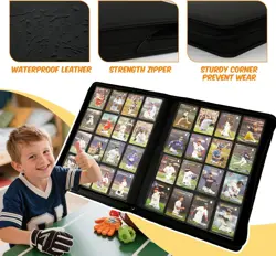 Premium Card Binder 16 Pocket, 1024 Cards PU Cover Trading Card Binder Side - Image 4