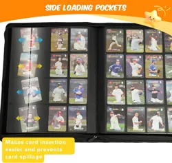Premium Card Binder 16 Pocket, 1024 Cards PU Cover Trading Card Binder Side - Image 5
