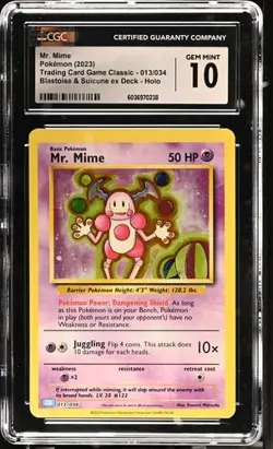 Pokemon Mr. Mime 013/034 Trading Card Game Classic Holo CGC 10 - Image 1