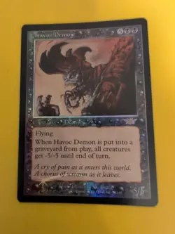 Havoc Demon. Rare. Magic the Gathering Card. Legions. Old Vintage FOIL - Image 4
