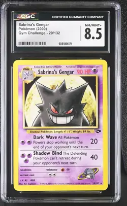 CGC 8.5 Sabrina's Gengar 2000 Gym Challenge 29/132 Pokemon Card - Image 1