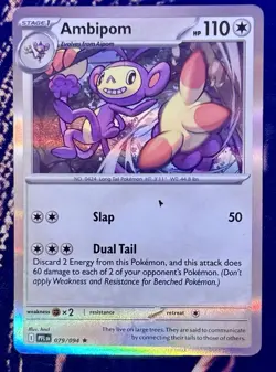 Ambipom 079/094 Rare Holo Card ME02: Phantasmal Flames PFL Pokemon TCG NM - Image 1