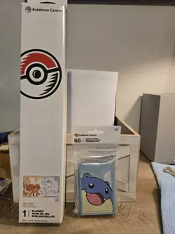 POKEMON ACCESSORY LOT SEALED SLEEVES PLAYMATS POKEMON CENTER NO CARDS - Image 2