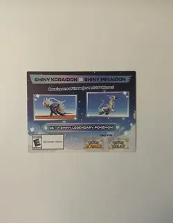 Shiny Koraidon & Miraidon Pokemon Scarlet Violet Code Card GameStop - Image 1