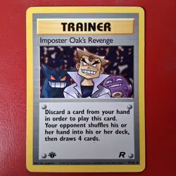Imposter Oak's Revenge 76/82 Team Rocket Regular FIRST EDITION Pokemon Card (LP) - Image 1