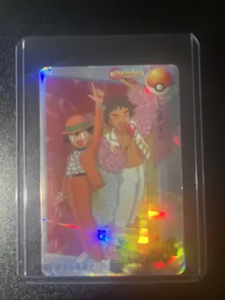 Pokemon Card Ash & Brock 21 Bandai Carddass 1998 Anime Collection - Image 1