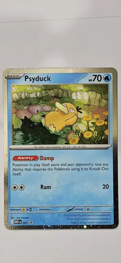 Psyduck (007) Pokemon ME01: Mega Evolution Promo Card Cosmos Holo - Image 1