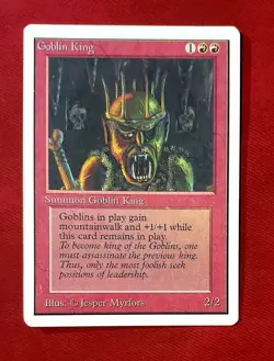 Magic The Gathering Goblin King Unlimited Card Excellent Condition Lp 🔥 - Image 1