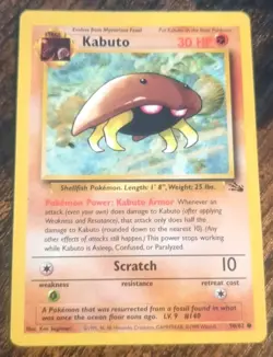 Pokemon TCG - Kabuto 50/62 Fossil Unlimited WOTC Vintage Pokemon Card - Image 1