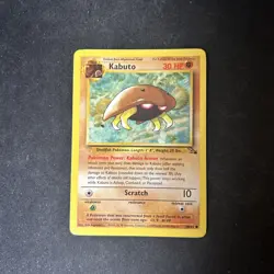 Pokemon TCG Kabuto 50/62 Fossil Unlimited Card WOTC Free Shipping D65 - Image 1