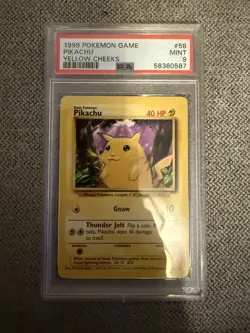 PSA 9 Pikachu 58/102 Pokemon Base Set 1999 Non Holo Graded Card - Image 1