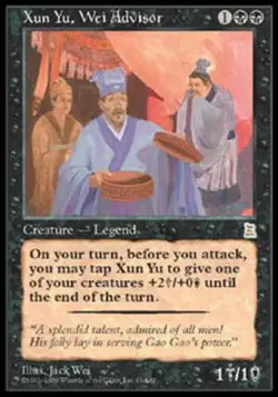 Moderate Play, English MTG Regular Xun Yu, Wei Advisor Portal Three Kingdoms Mag - Image 1