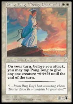 Light Play, English MTG Regular Pang Tong, "Young Phoenix" Portal Three Kingdoms - Image 1