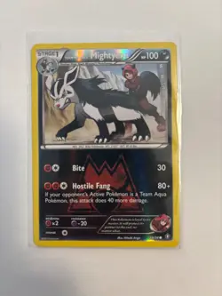Team Magma's Mightyena Reverse Holo Double Crisis 19/34 LP Pokemon TCG - Image 1