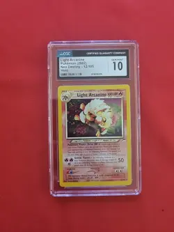 GEM MINT Pokemon: Light Arcanine Neo Destiny 2002 Holo #12 CGC 10 - SWIRL -RARE! - Image 2