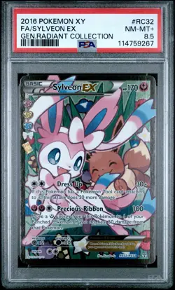 2016 POKEMON XY GENERATIONS RADIANT COLL #RC32 FULL ART/SYLVEON EX PSA 8.5 - Image 1