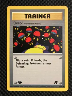 Pokemon TCG Sleep! 79/82 Team Rocket 1st Edition Vintage Common WOTC (LP) - Image 1