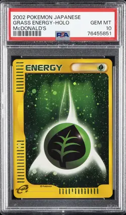 2002 POKEMON JPN MCDONALD'S GRASS ENERGY-HOLO PSA 10 - Image 1