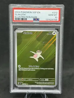2024 Pokemon SV Surging Sparks SSP EN Slakoth #212/191 PSA 10 GEM MINT - Image 1