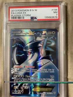 2013 POKEMON B&W PLASMA STORM #134 FULL ART/LUGIA EX PSA 7 - Image 1