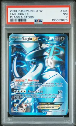 2013 POKEMON B&W PLASMA STORM #134 FULL ART/LUGIA EX PSA 7 - Image 3