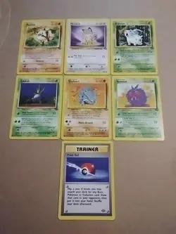 1999 Jungle Pokemon Lot of 7 Rhyhorn / Mankey / Meowth & More - Image 1