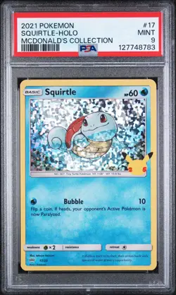 2021 POKEMON MCDONALD'S COLL #17 SQUIRTLE-HOLO PSA 9 - Image 1