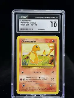 Charmander #46 Base Set 1999 Pokemon Game CGC 10 🔥 - Image 1