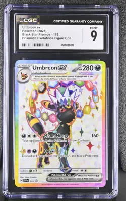 UMBREON EX Black Star Promo 176 CGC 9 2025 Pokemon Prismatic Figure Collection - Image 1