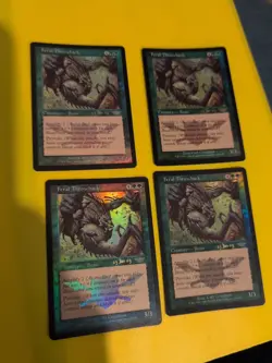 Feral Throwback. Playset Magic the Gathering 4 Card. Legions. Old Vintage FOIL - Image 1