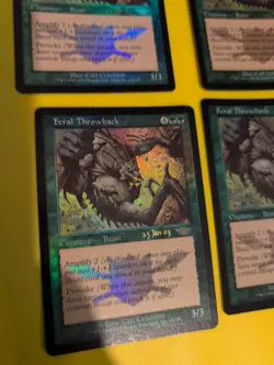 Feral Throwback. Playset Magic the Gathering 4 Card. Legions. Old Vintage FOIL - Image 2
