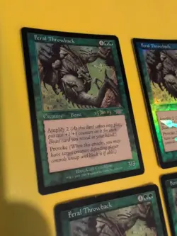 Feral Throwback. Playset Magic the Gathering 4 Card. Legions. Old Vintage FOIL - Image 3