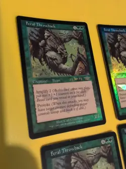 Feral Throwback. Playset Magic the Gathering 4 Card. Legions. Old Vintage FOIL - Image 4